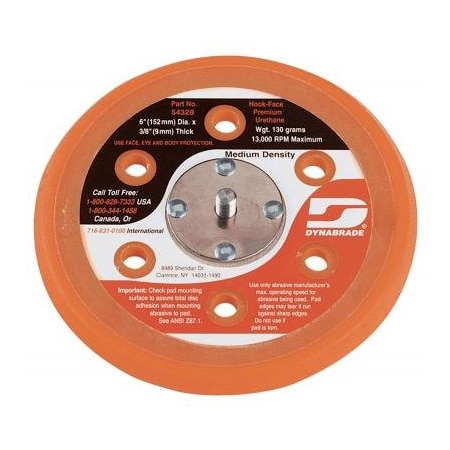 Dynabrade PAD SANDING HOOK FACE 6" URTHN VAC DB54328